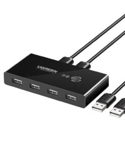 Alternative view of UGREEN USB 2.0 4-Port Switch Box, with 1.5m USB Cables