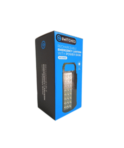 SWITCHED RECHARGEABLE EMERGENCY LANTERN WITH POWER BANK 800 LUMEN – BLACK