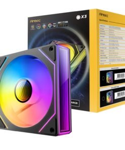 Antec VISION PWM 120mm ARGB Reverse Infinity Mirror Case Fan 3 Pack Black