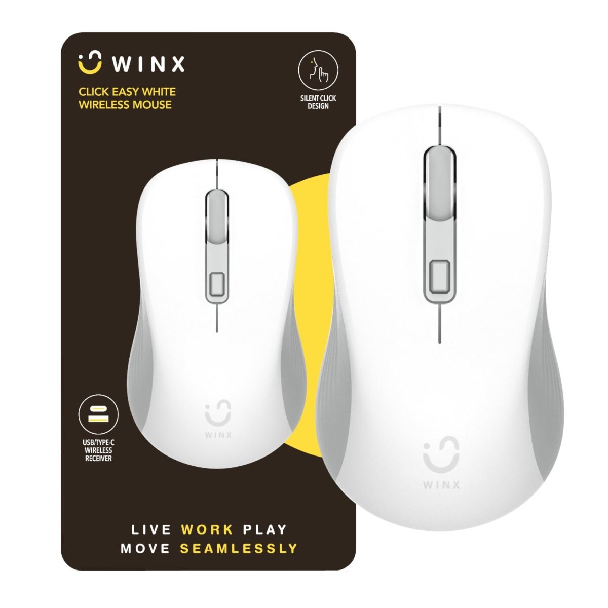 WINX CLICK Easy 1600DPI 2.4GHz Wireless Mouse - White - Image 1