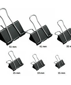 19mm Foldback Binder Clips - 12 Pcs