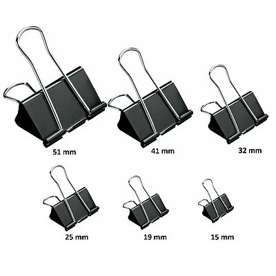 19mm Foldback Binder Clips - 12 Pcs - Image 1