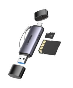 Alternative view of UGREEN CM185-50706 2-in-1 OTG Card Reader | Type-C | USB-A - Silver