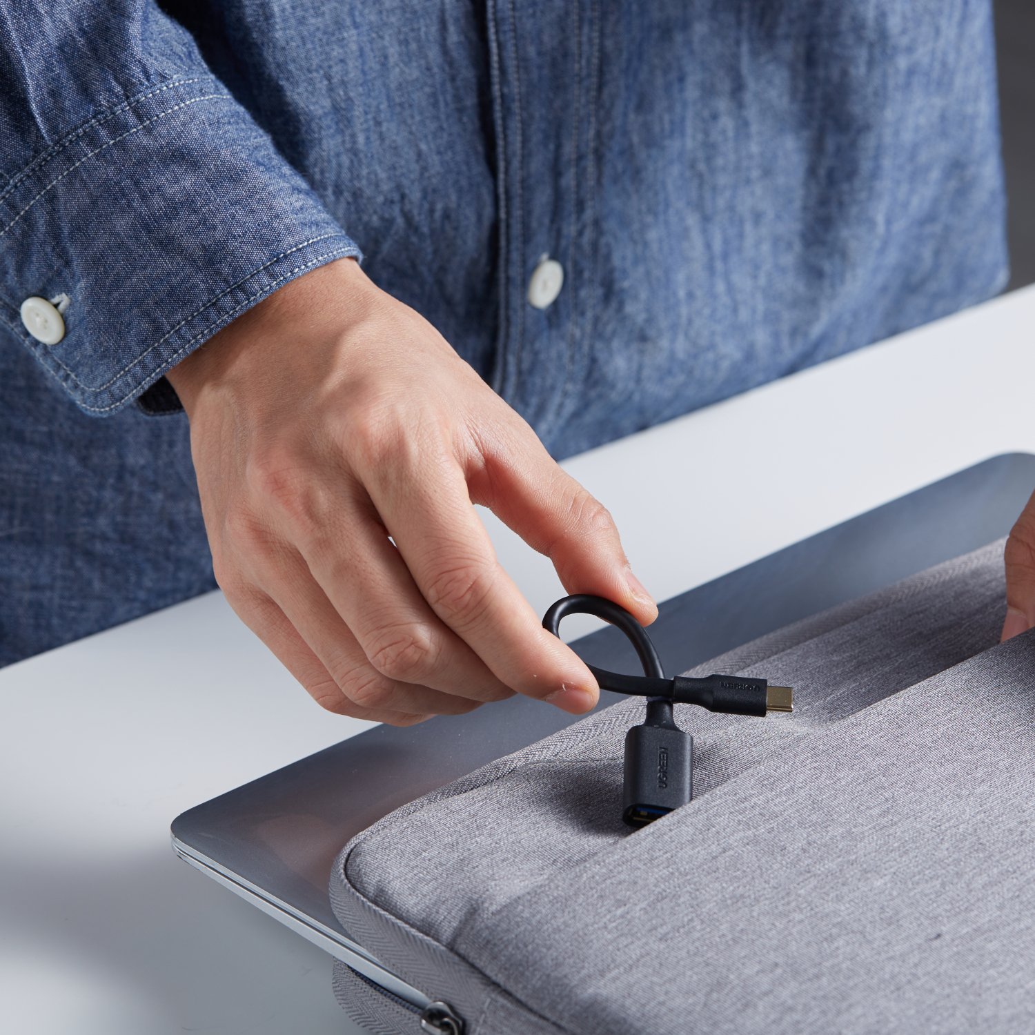 UGREEN Type-C to USB-A Adapter (Male to Female, 15cm)– Black - Image 4