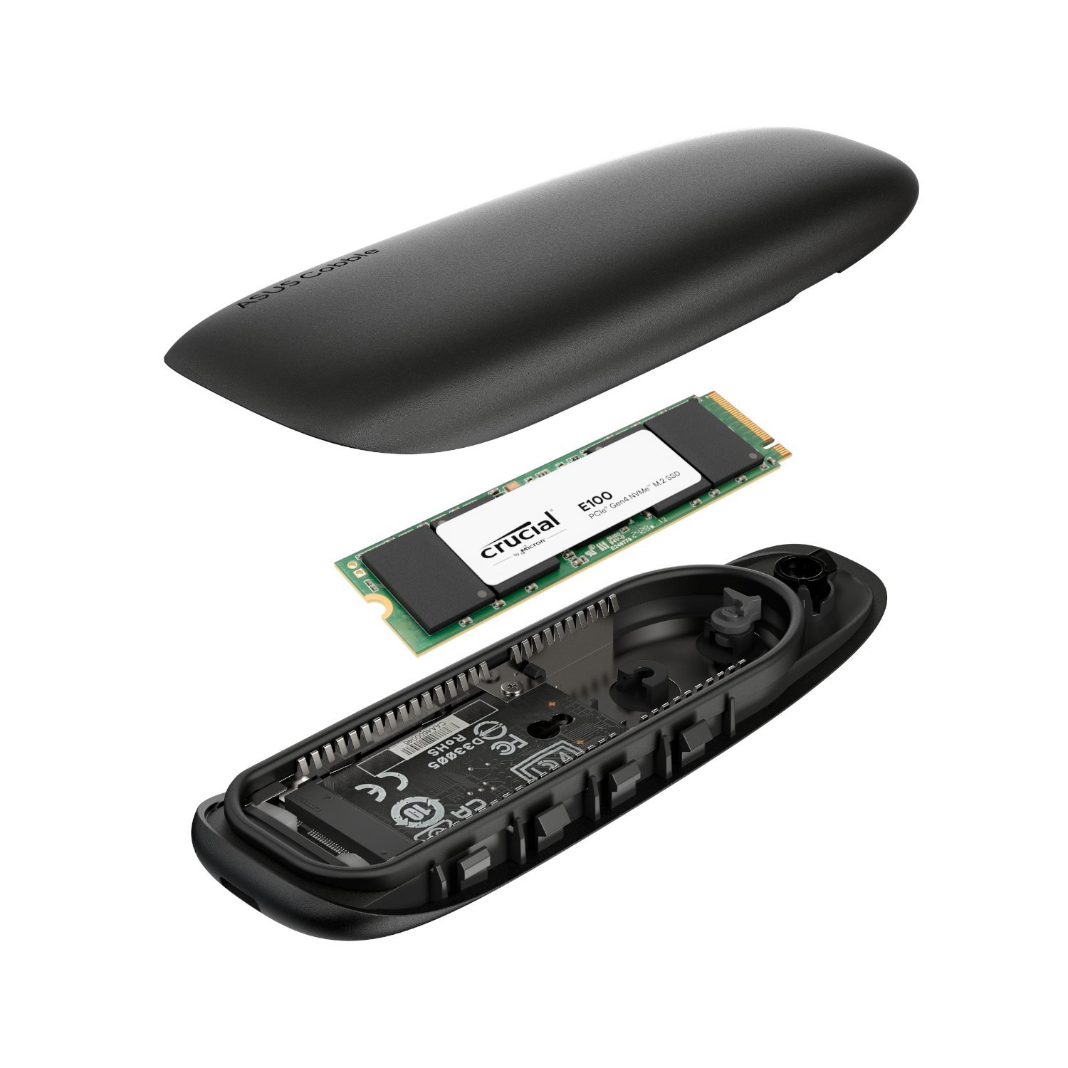 Asus Cobble M.2 SSD Type-C Enclosure and Crucial E100 1TB NVMe Bundle - Black - Image 5