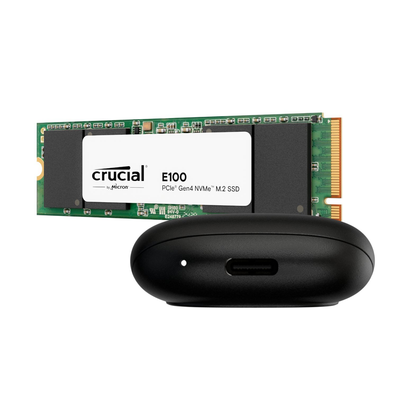 Asus Cobble M.2 SSD Type-C Enclosure and Crucial E100 2TB NVMe Bundle - Black - Image 4