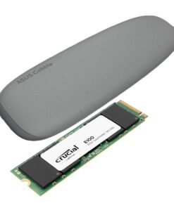 Asus Cobble M.2 SSD Type-C Enclosure and Crucial E100 480GB NVMe Bundle - Grey