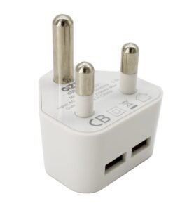 GIZZU 2 x USB 3-Prong Wall Charger White