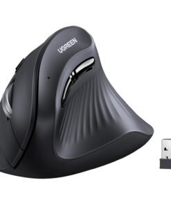 UGREEN Multi-Mode Vertical Mouse Bluetooth and 2.4G Wireless–Black