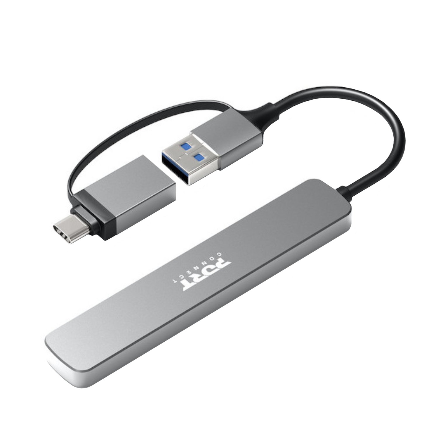 Port Connect USB Type-C to 4-port USB-A 3.0 Hub - Image 2