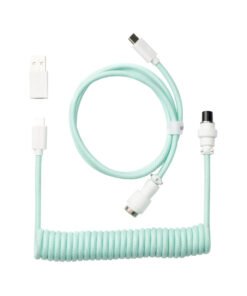 Alternative view of Keychron Coiled Aviator Cable - Mint/Straight