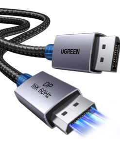 Alternative view of UGREEN DP131 DisplayPort 2.1 Braided Cable 1M ( 80Gbps | 16K | 60Hz ) - Black/Grey
