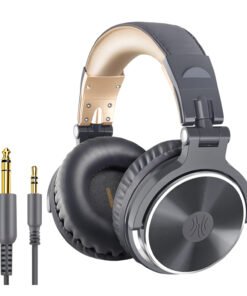 Alternative view of Oneodio Pro 10 Professional Wired Over Ear DJ and Studio Monitoring Headphones - Grey/Gold