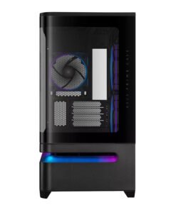 Alternative view of Asus Prime AP202 ARGB Curved Tempered Glass Micro-ATX Chassis – Black