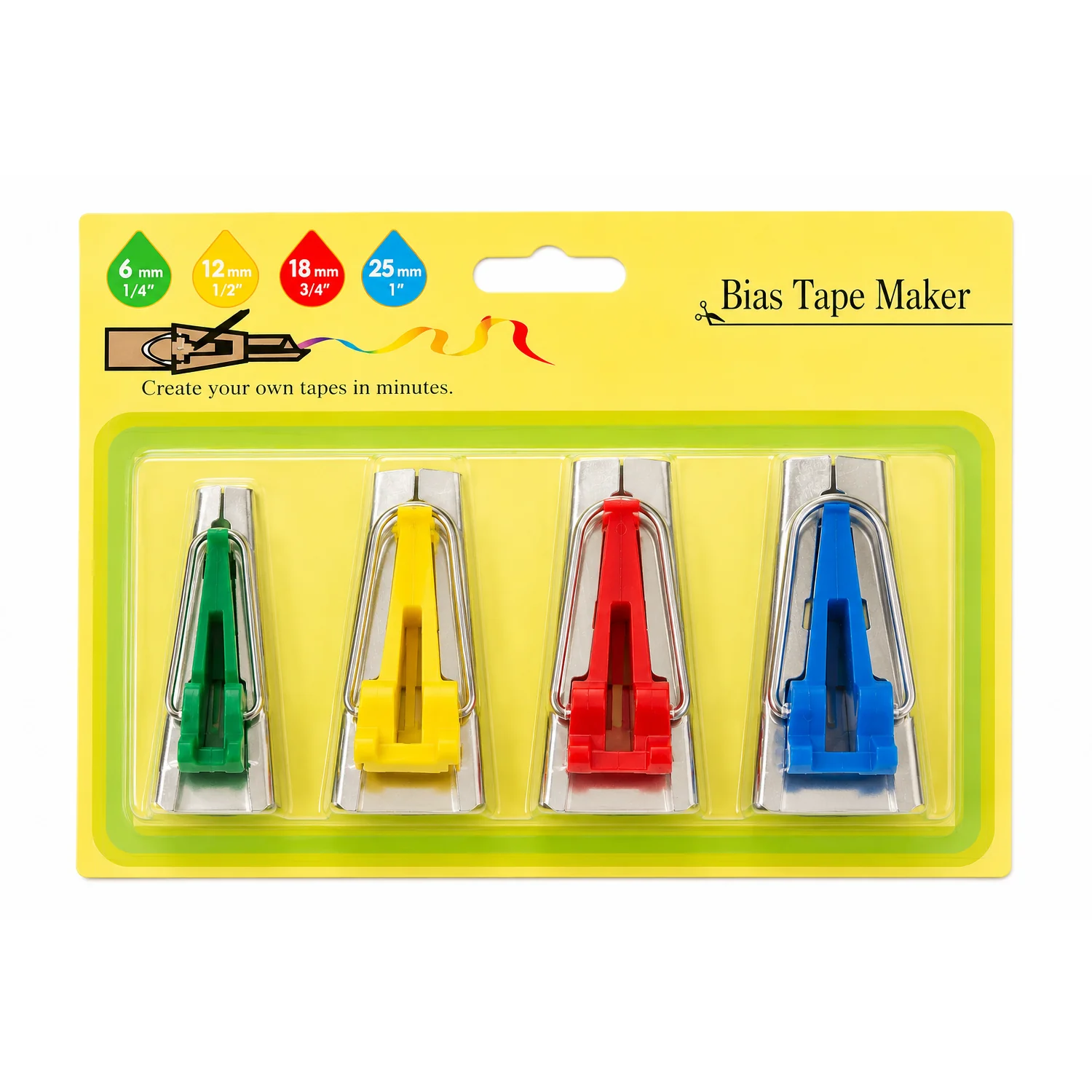 Bias Tape Maker Set 4 Piece Set