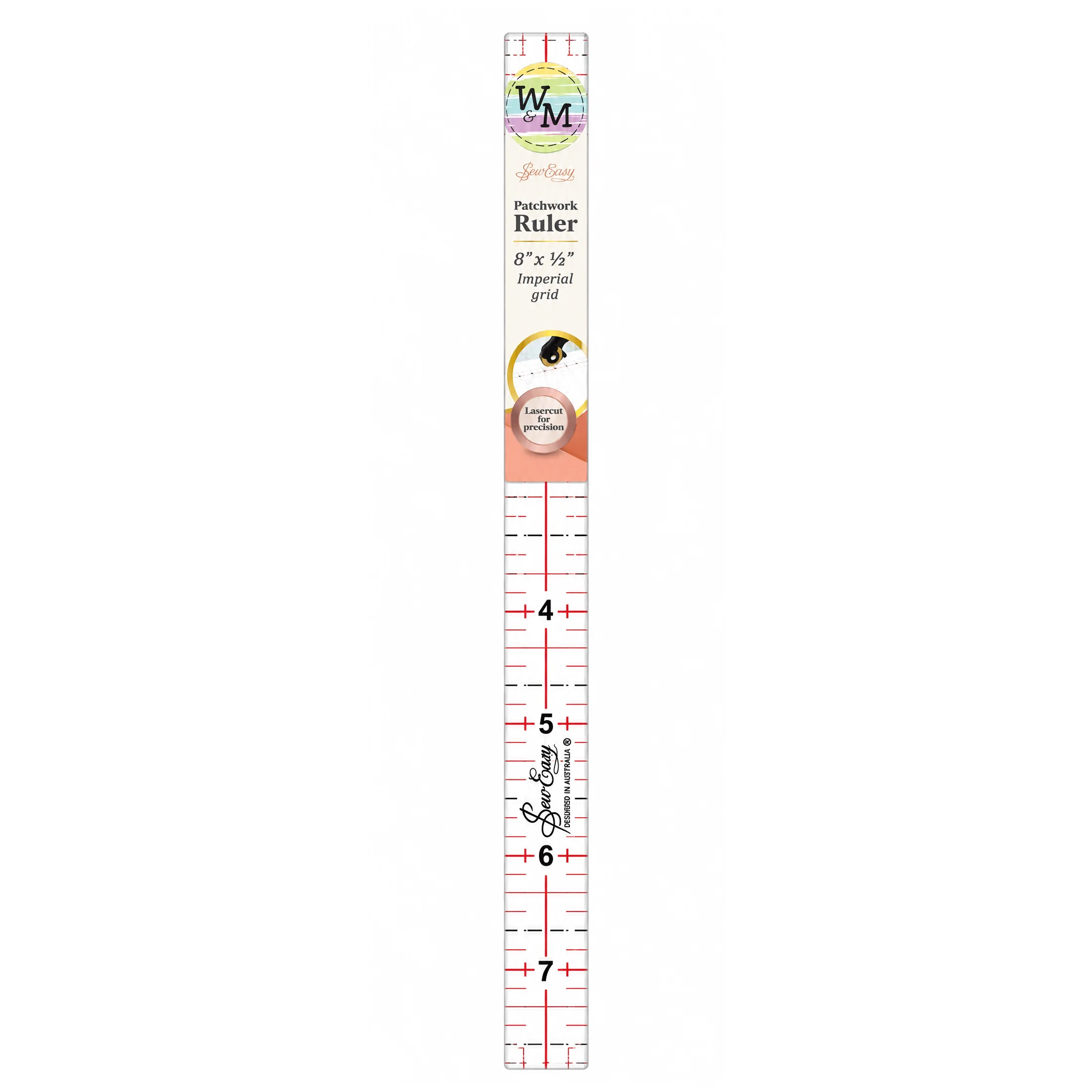 Patchwork Ruler 8 x 0.5"